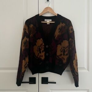 Jones New York Wool Blend Floral Cardigan